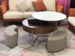 Crosby Marble Top Side Table In White & Gold Colour Coffee Table - Image 2