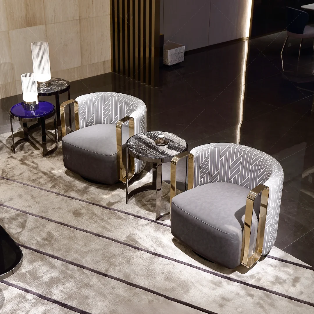 CPPL Printed Luxury Italian Design Revolving Chair (Single) - Image 4