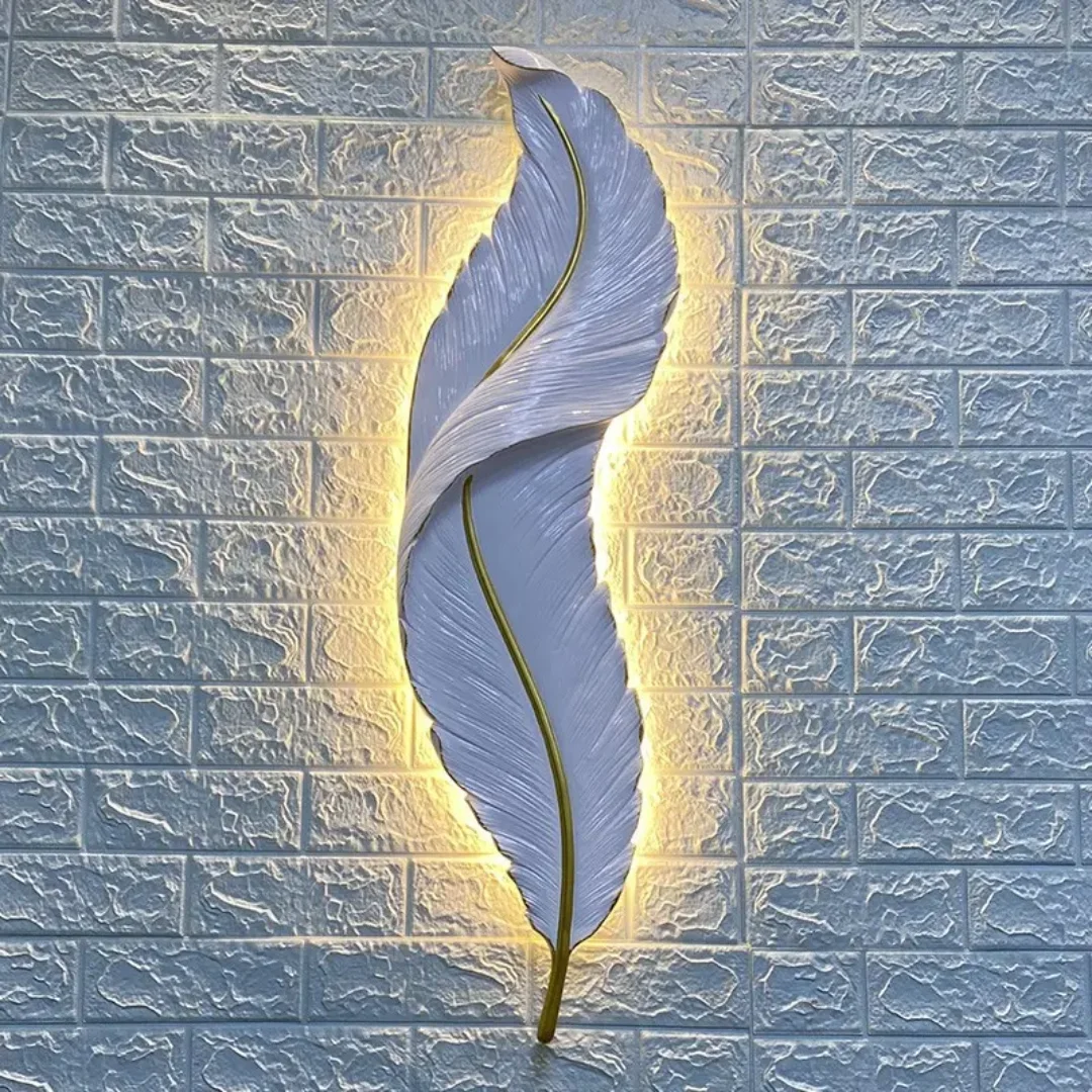 Lighting Fixture metal Wall Lamp Modern Feather-shaped Wall Lamp - Image 7