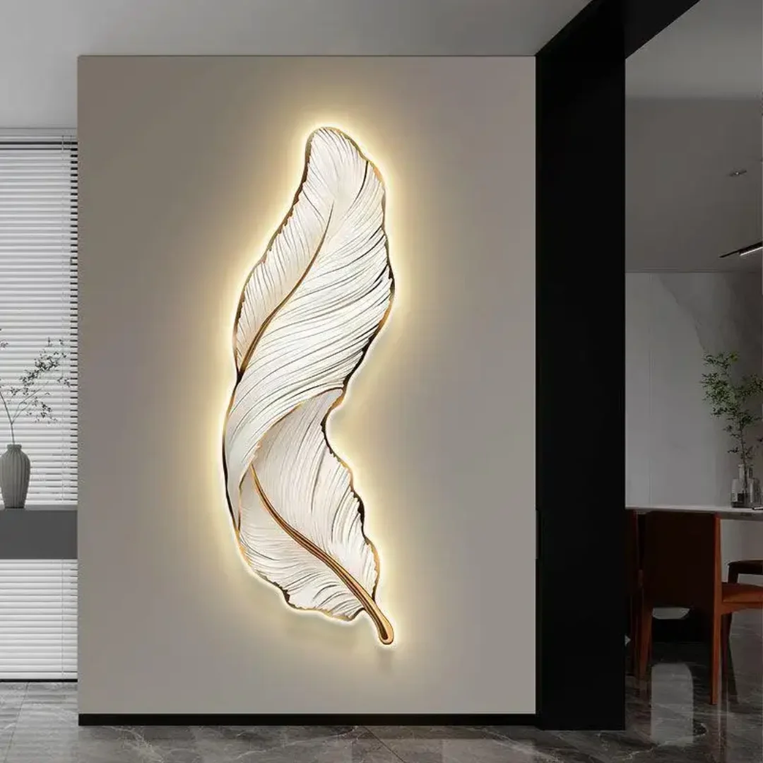 Lighting Fixture metal Wall Lamp Modern Feather-shaped Wall Lamp - Image 5