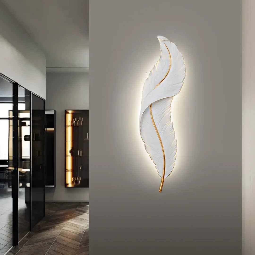 Lighting Fixture metal Wall Lamp Modern Feather-shaped Wall Lamp - Image 2