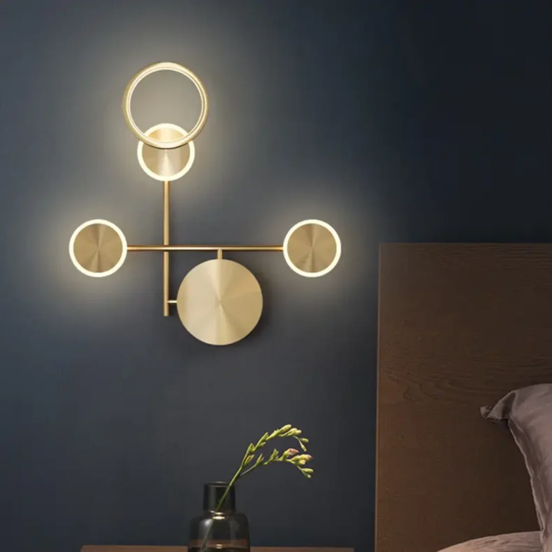 Oz Circular Modern Minimalist Bedroom Wall Lamp - Image 1