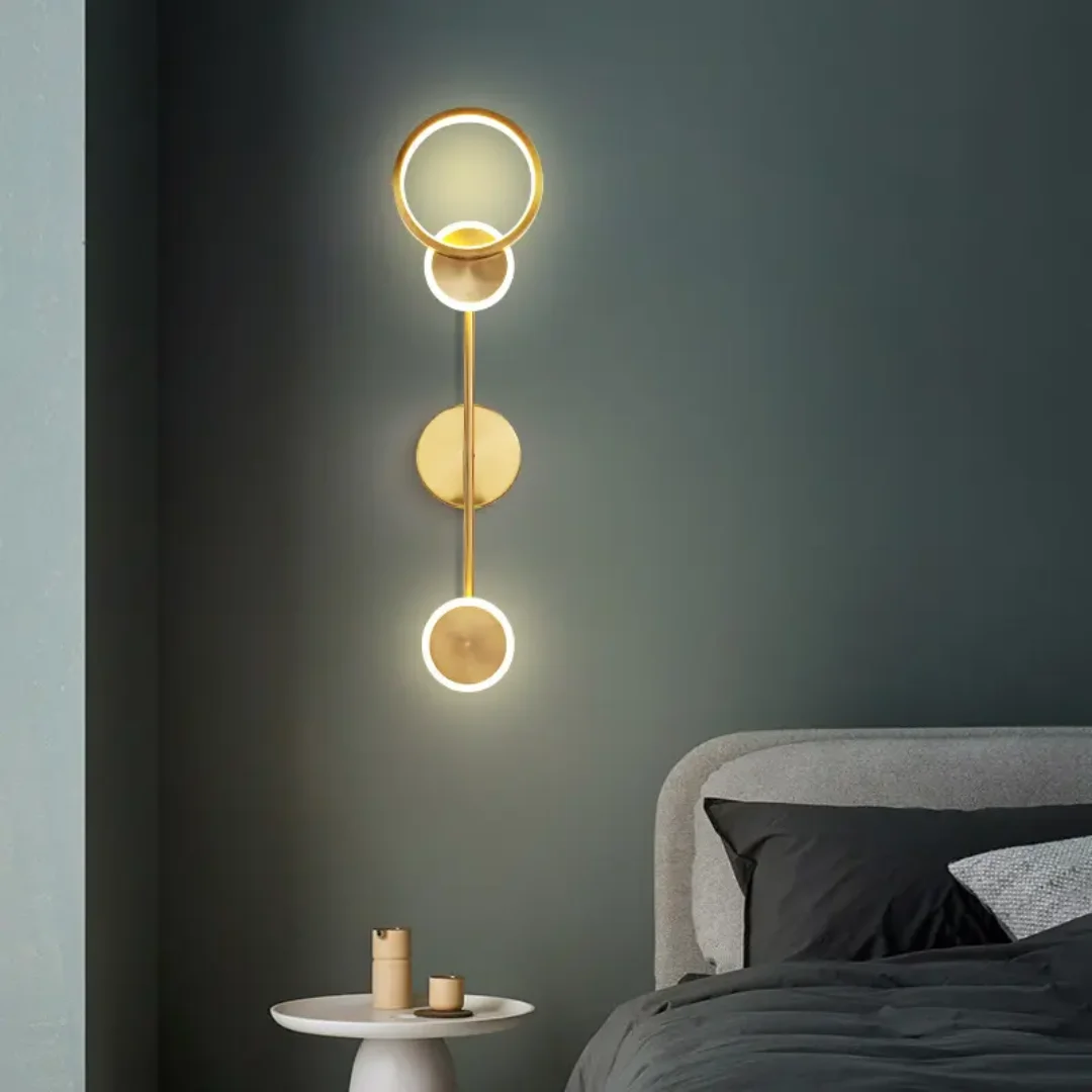 Oz Circular Modern Minimalist Bedroom Wall Lamp - Image 4