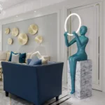 Figure Holding Ball Resin Large Sculpture Garden Ornaments Landscape Decoration Crafts Floor Lamp - Image 10