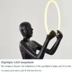 Figure Holding Ball Resin Large Sculpture Garden Ornaments Landscape Decoration Crafts Floor Lamp - Image 6