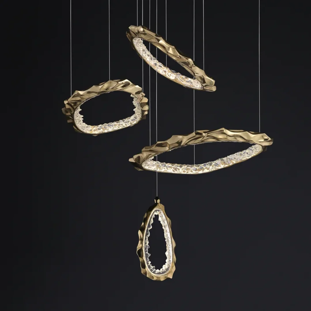 Modern Handmade Decorative Glaze Stone Art Texture Glass Crystal Lamp - Image 1