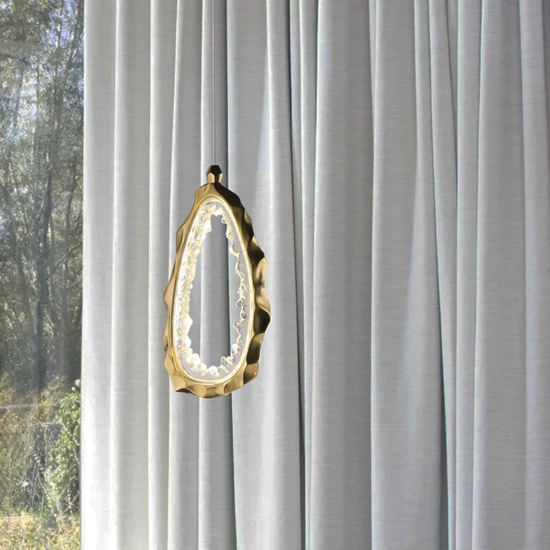 Modern Handmade Decorative Glaze Stone Art Texture Glass Crystal Lamp - Image 4