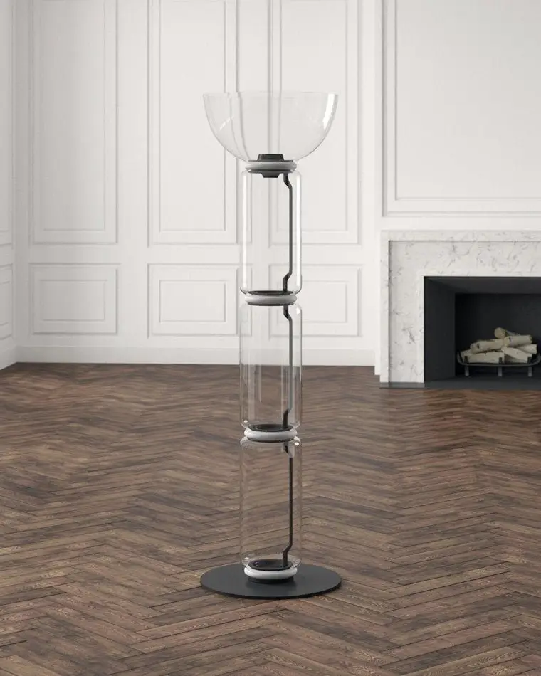 Clanza High Quality Hotel Living Room Clear Standing Light - Image 3