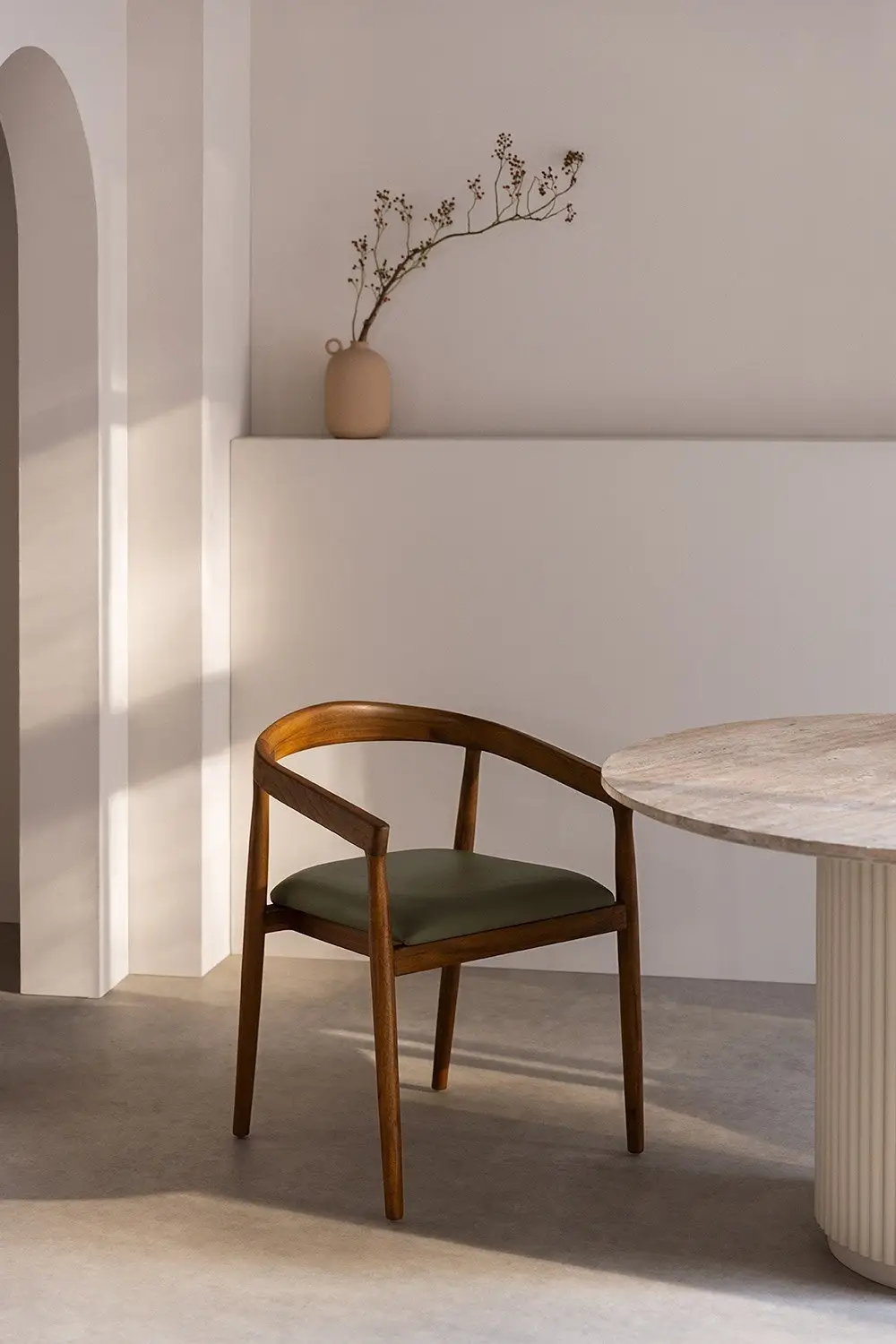 Vanton Leather Dining Chair | Desk chair – Premium Teak & Leather Seating for Timeless Dining Spaces - Image 1