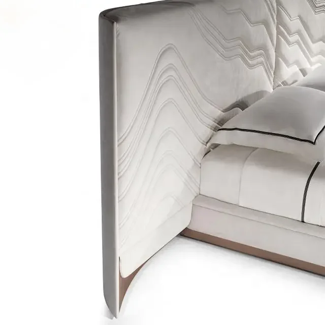 Crosby Classic Wingback Bed Luxury & Classy modern bed room furniture bedroom set bed frame solid wooden - Image 3