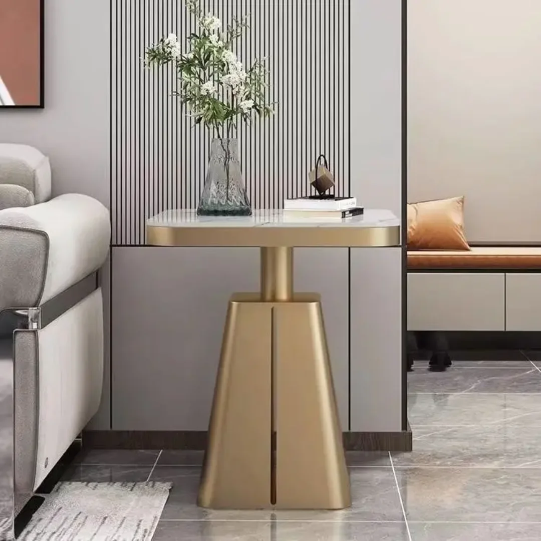 Dome Shaped Marble Slate and Stainless Steel End Table (pair) - Image 5