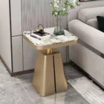 Dome Shaped Marble Slate and Stainless Steel End Table (pair) - Image 4