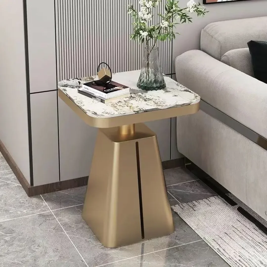 Dome Shaped Marble Slate and Stainless Steel End Table (pair) - Image 4
