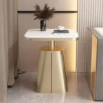 Dome Shaped Marble Slate and Stainless Steel End Table (pair) - Image 2