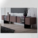 Taffe TV Unit | Modern TV Cabinet Marble Slate Stainless Steel Base