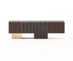 Eoin TV Unit | Modern TV Cabinet Marble SlateStainless Steel Base