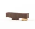 Eoin TV Unit | Modern TV Cabinet Marble SlateStainless Steel Base - Image 4
