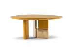Inox Ivory Modern Design Handmade Statement Dining Table with Stainless Steel base - Image 2