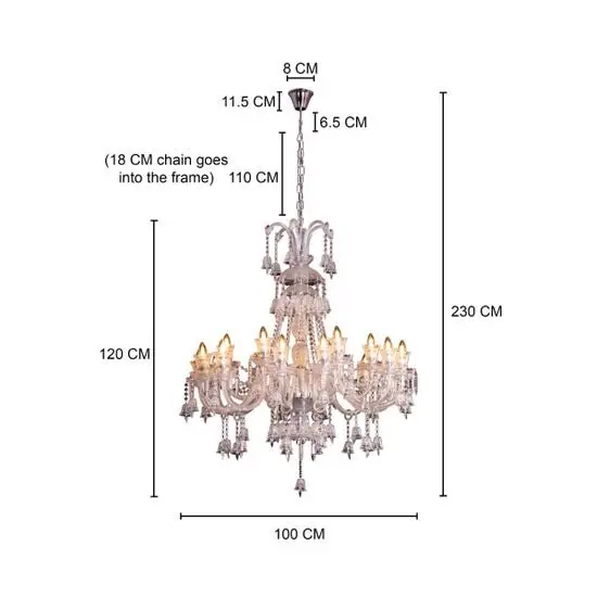 Victorian Crystal Chandelier - Majestic 230cm Statement Piece | 18-Light Luxury Lighting - Image 11
