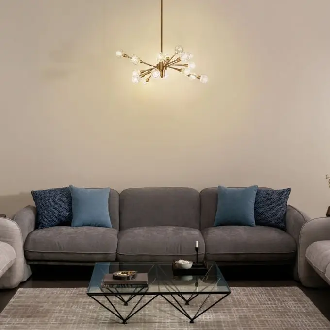 RDS Max Luxe Two-Tone Grey Polyester 3-seater Sofa - Image 9