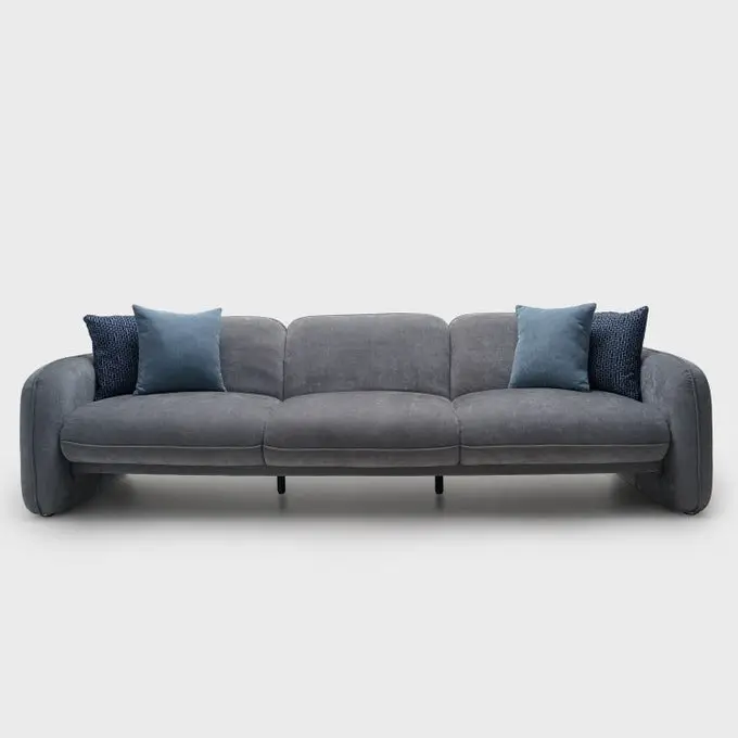 RDS Max Luxe Two-Tone Grey Polyester 3-seater Sofa - Image 2