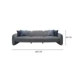 RDS Max Luxe Two-Tone Grey Polyester 3-seater Sofa - Image 3