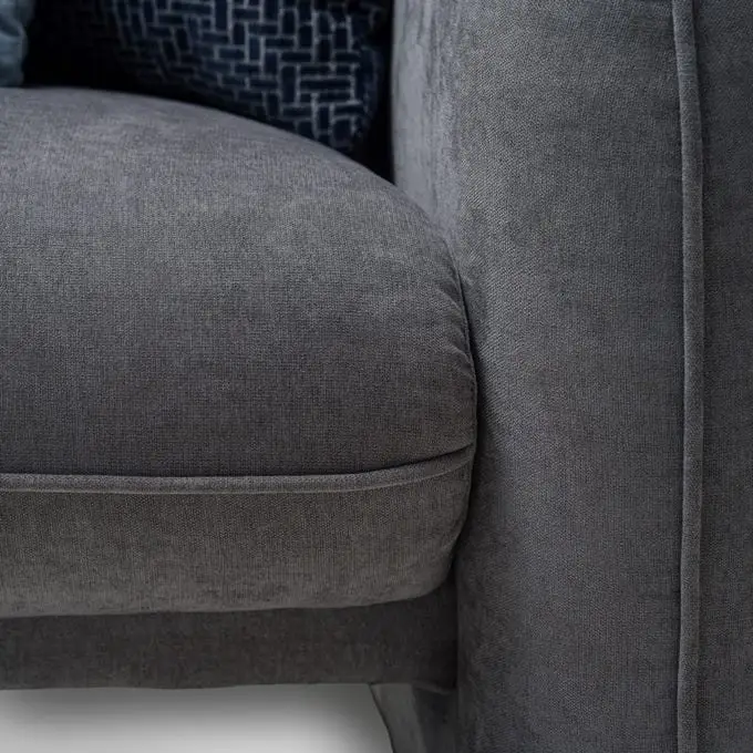 RDS Max Luxe Two-Tone Grey Polyester 3-seater Sofa - Image 7