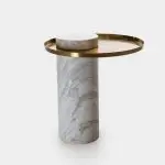 Elina Design simple style stainless steel marble top end table - Image 6