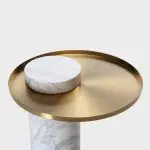 Elina Design simple style stainless steel marble top end table - Image 3