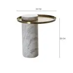 Elina Design simple style stainless steel marble top end table - Image 7
