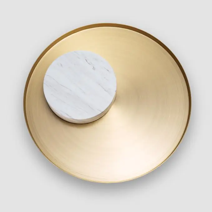 Elina Design simple style stainless steel marble top end table - Image 5