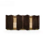 Oriel TV Unit | Modern TV Cabinet Marble Slate Stainless Steel Base - Image 2