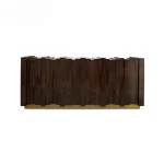 Oriel TV Unit | Modern TV Cabinet Marble Slate Stainless Steel Base - Image 3