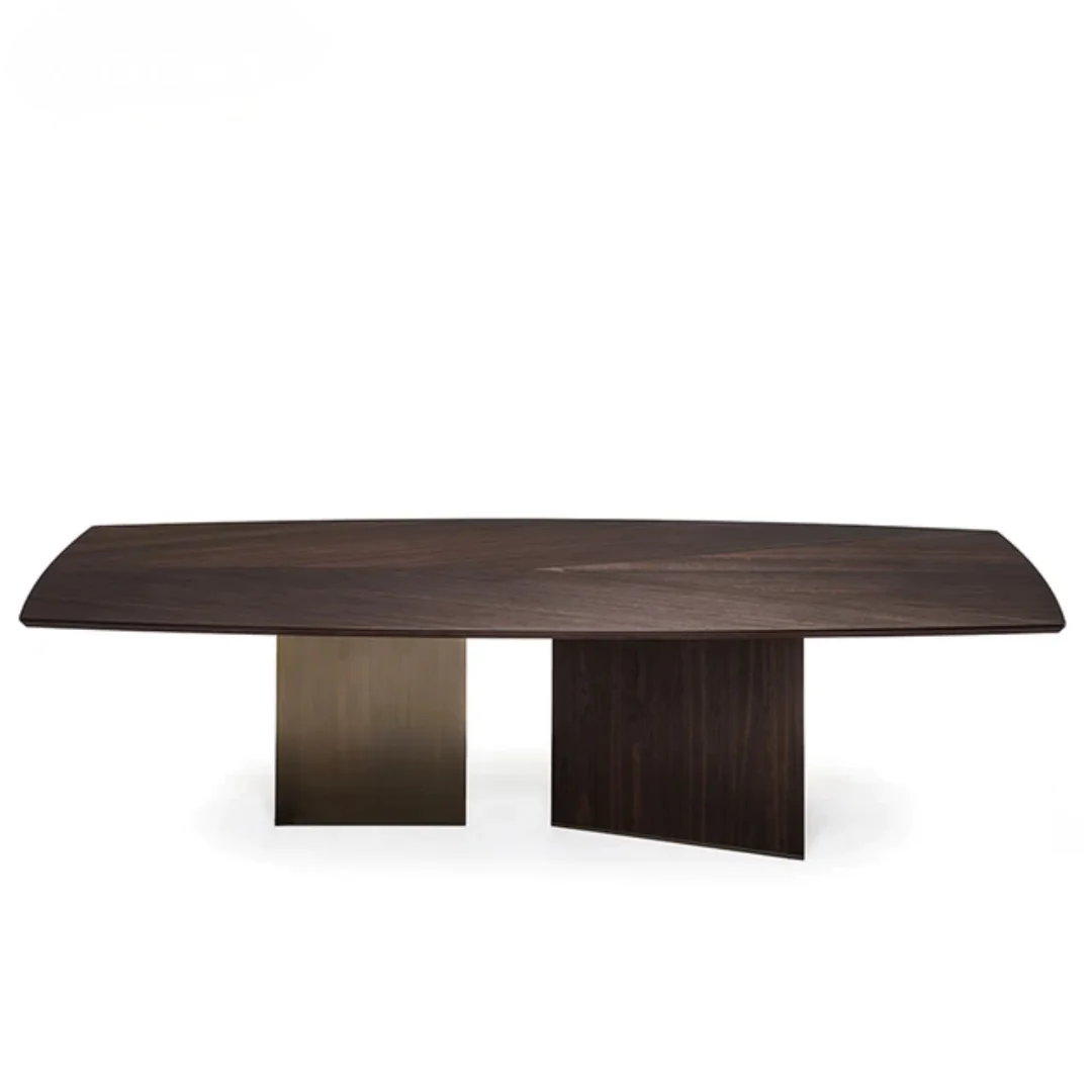 Kors Dining Table Stainless Steel Golden Leg + Natural Marble Top Table - Image 2
