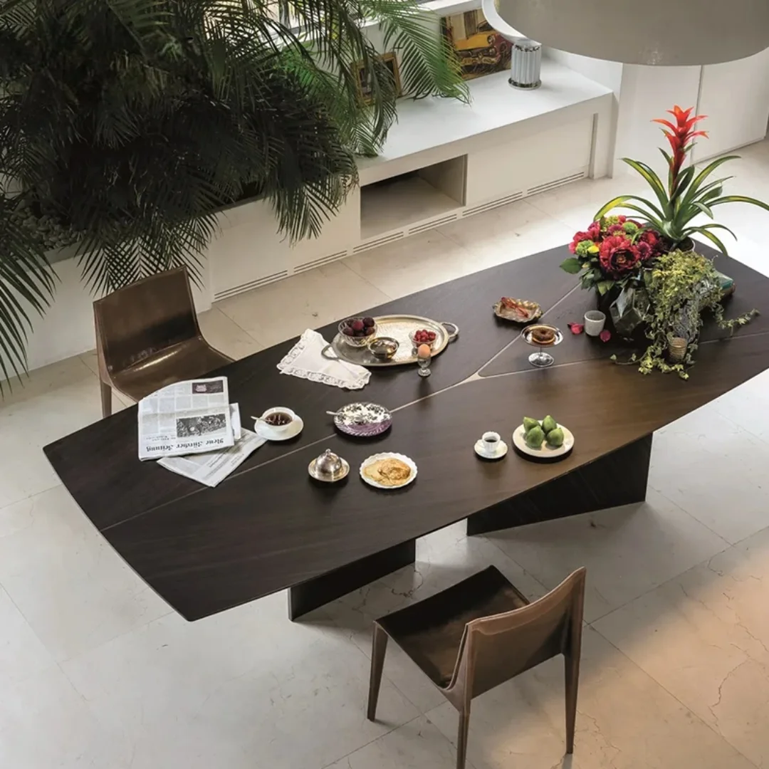 2025/12/1000345700.png Kors Dining Table Stainless Steel Golden Leg + Natural Marble Top Table - Image 1