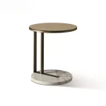 Spazio Gold & White Marble Side Table - Luxe Accent Perfection - Image 4