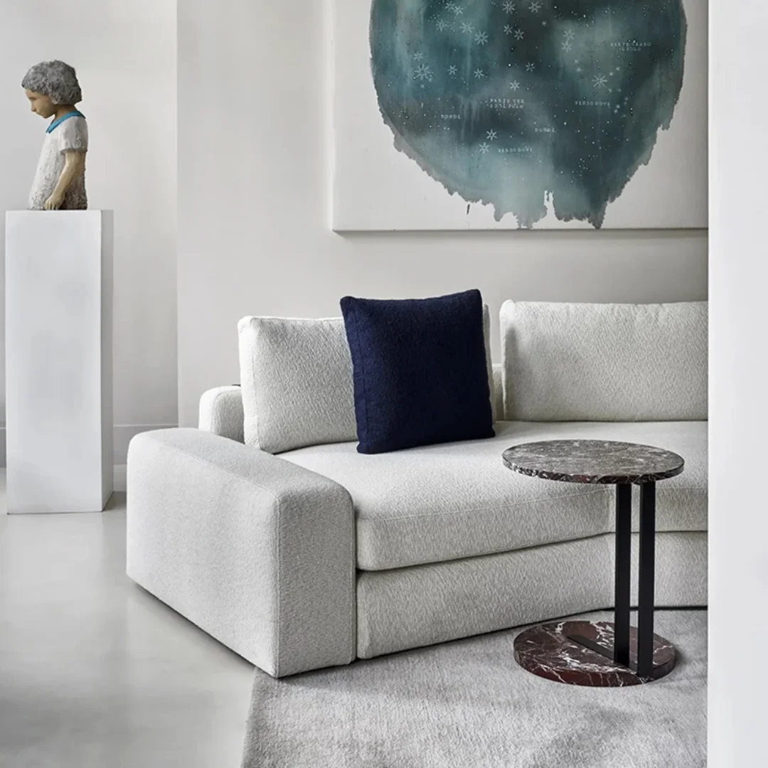 Spazio Gold & White Marble Side Table - Luxe Accent Perfection - Image 8