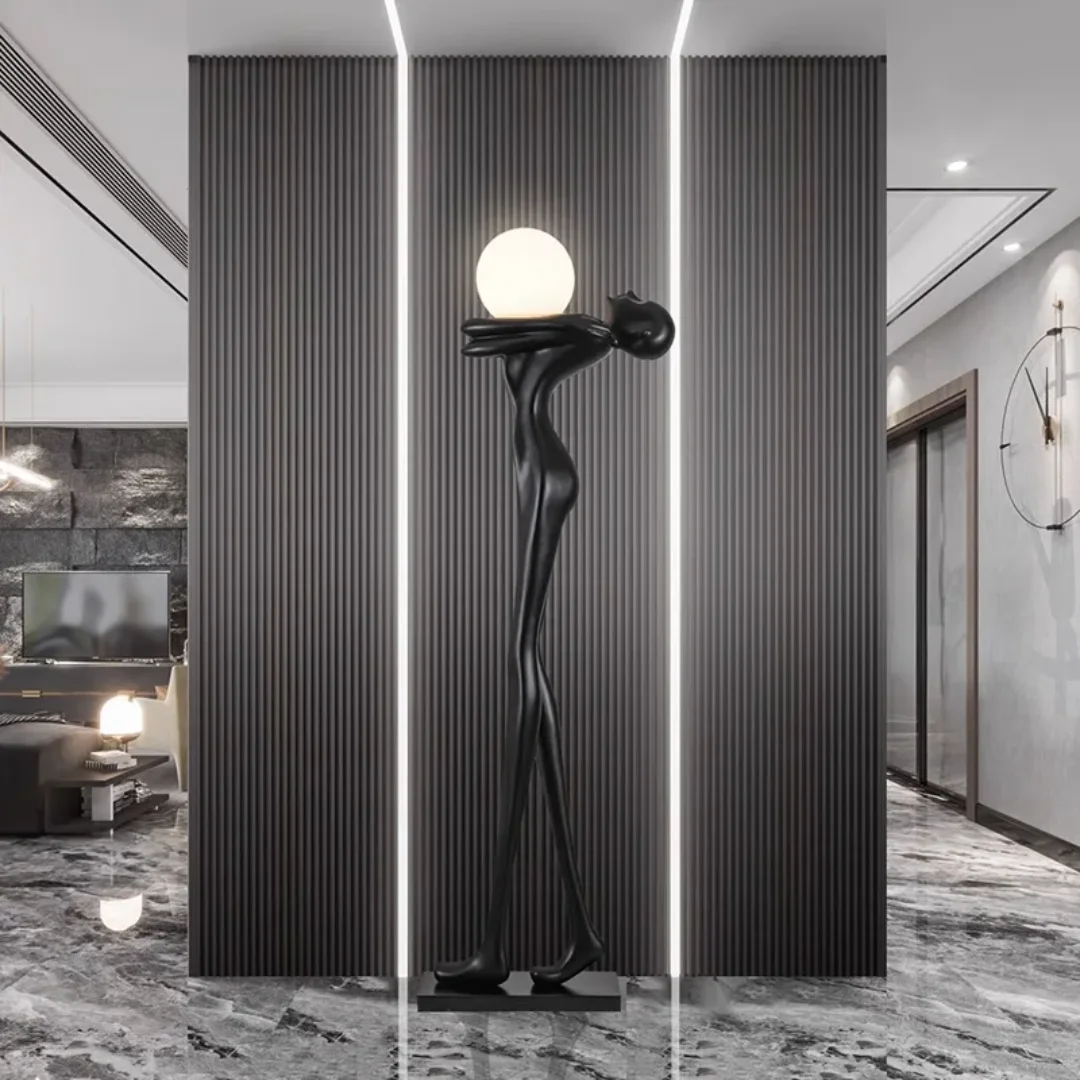 Yushi Modern Hotel Lobby humanoid Art Nordic Human Statue floor lamp - Image 5
