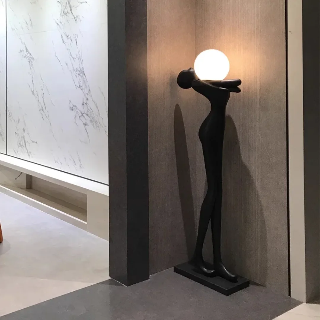 Yushi Modern Hotel Lobby humanoid Art Nordic Human Statue floor lamp - Image 3
