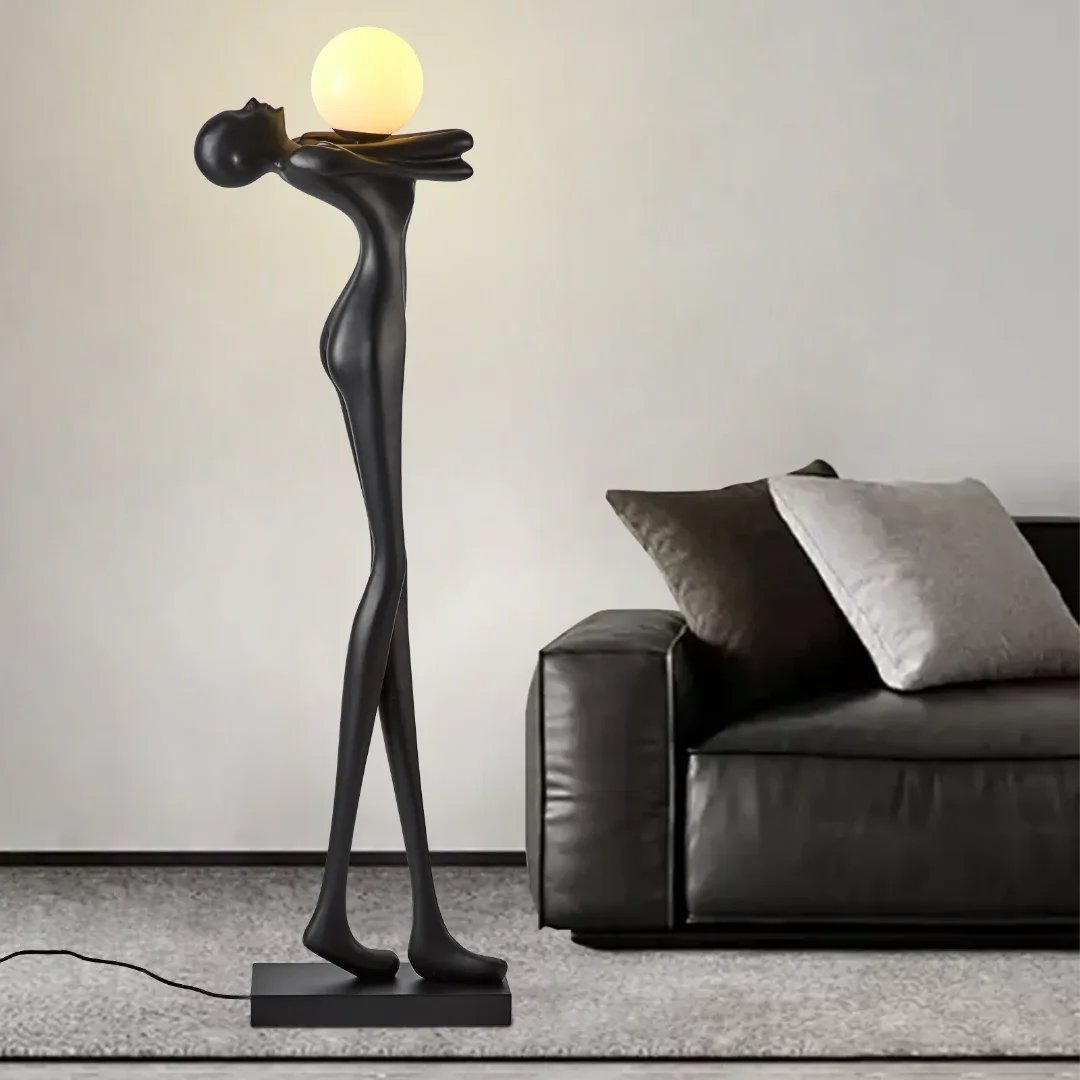 Yushi Modern Hotel Lobby humanoid Art Nordic Human Statue floor lamp - Image 4