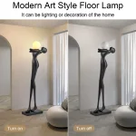 Yushi Modern Hotel Lobby humanoid Art Nordic Human Statue floor lamp - Image 7