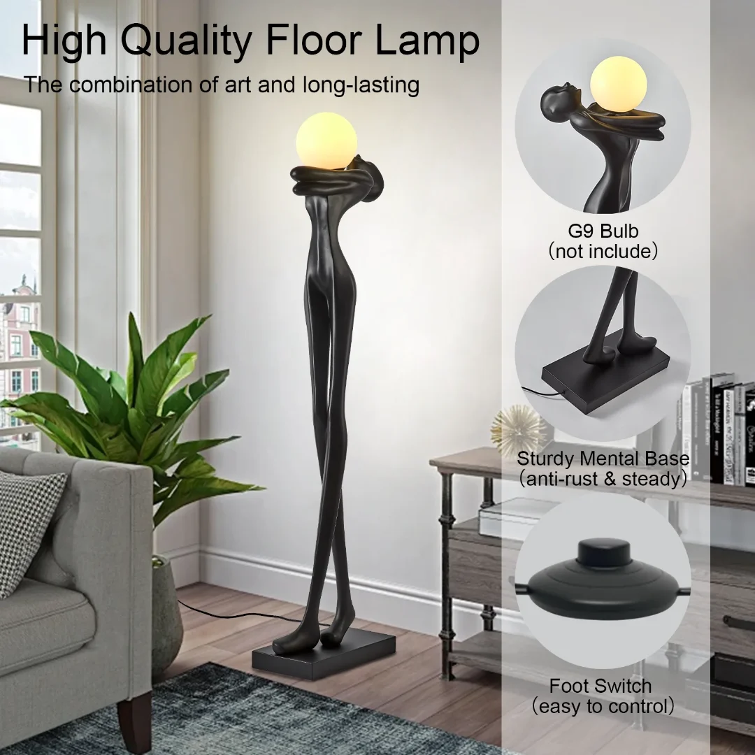 Yushi Modern Hotel Lobby humanoid Art Nordic Human Statue floor lamp - Image 9