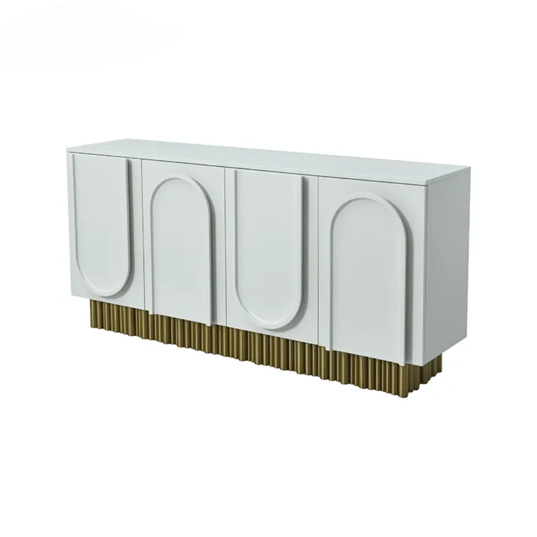 Wharton Minimalist  Modern design sideboard PU leather finish with wooden legs - Image 6