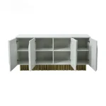 Wharton Minimalist  Modern design sideboard PU leather finish with wooden legs - Image 3