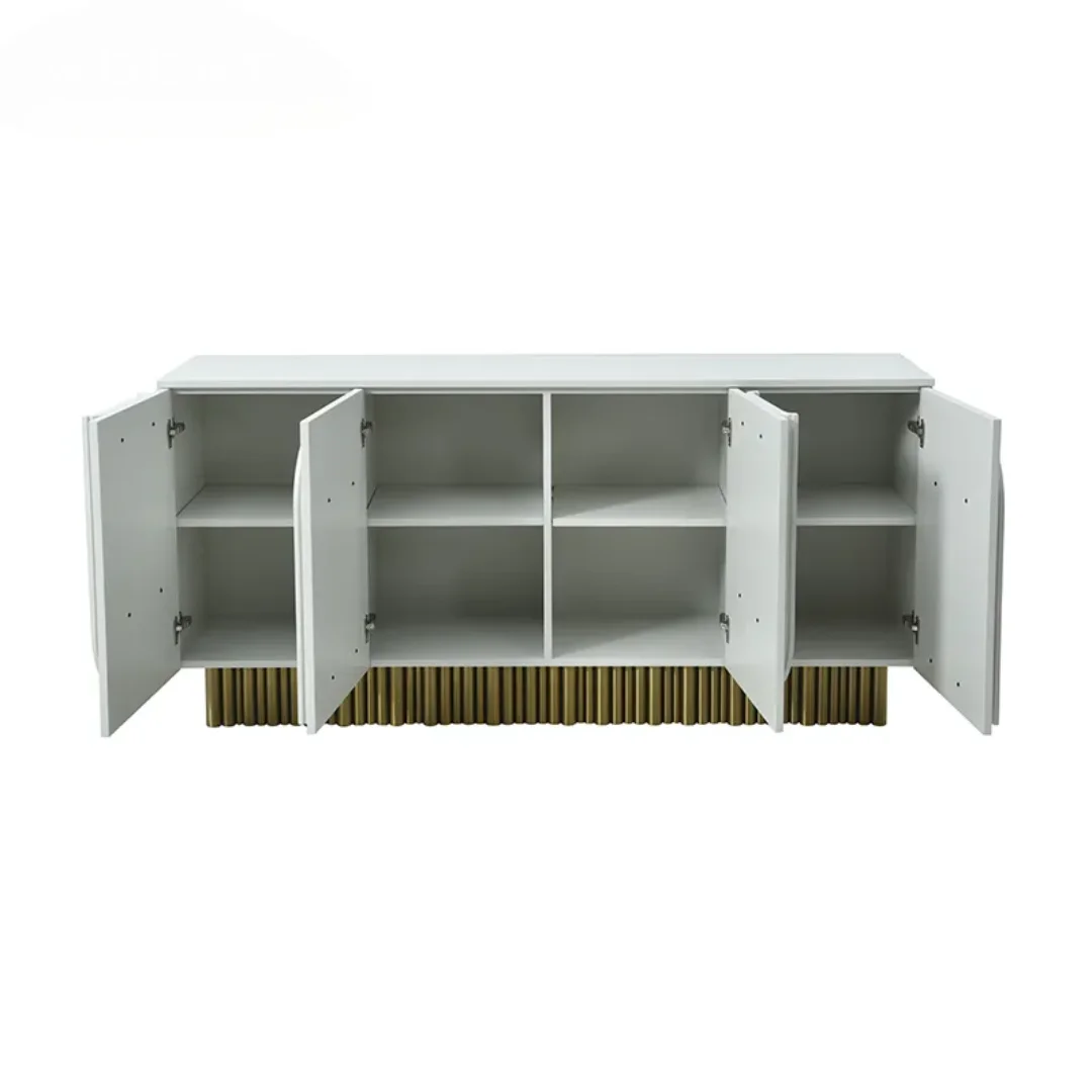 Wharton Minimalist  Modern design sideboard PU leather finish with wooden legs - Image 3