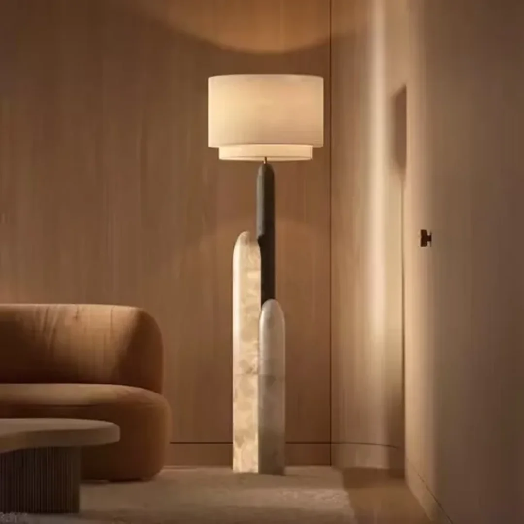 Carole Alabaster & Bronze Floor Lamp - Image 3