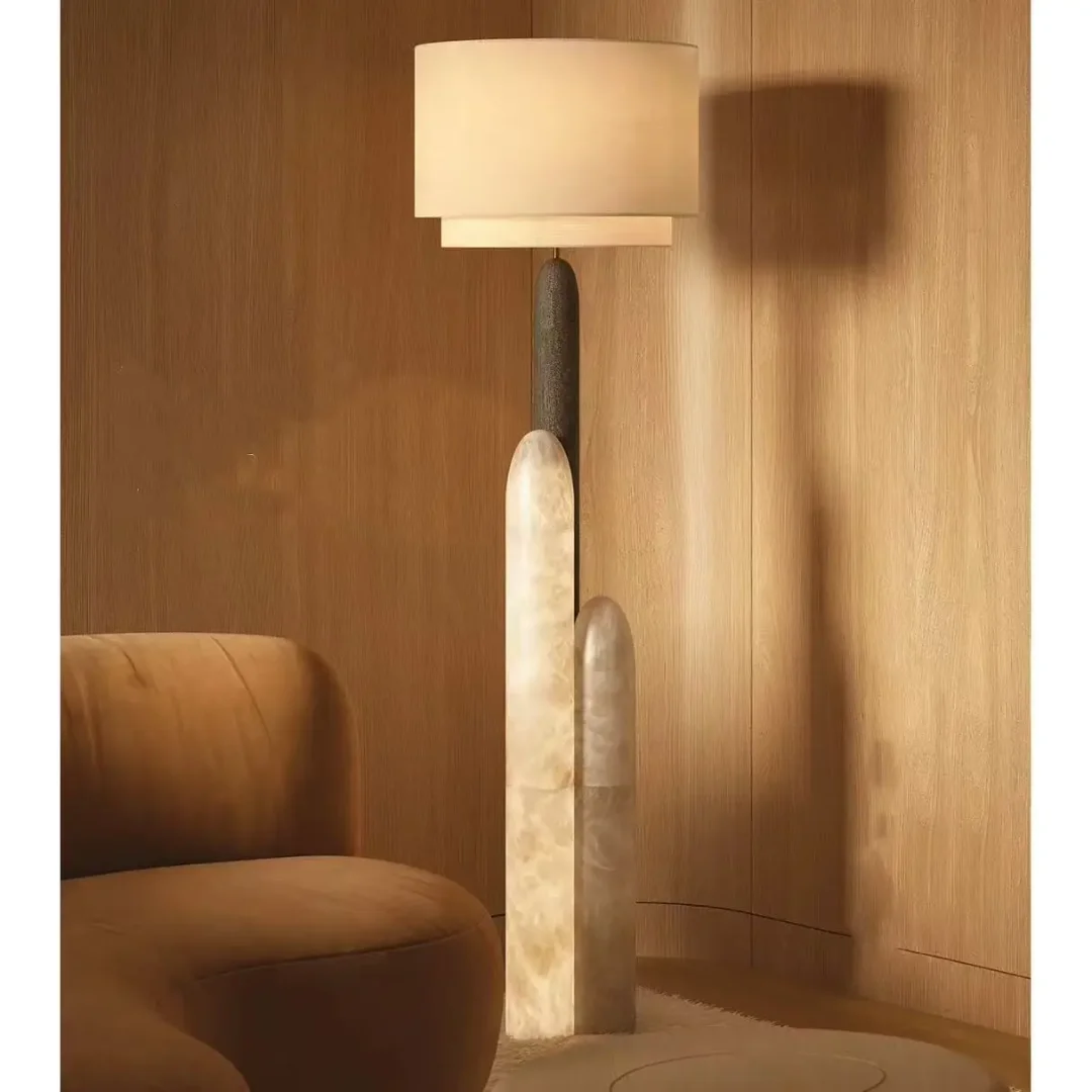 Carole Alabaster & Bronze Floor Lamp - Image 5