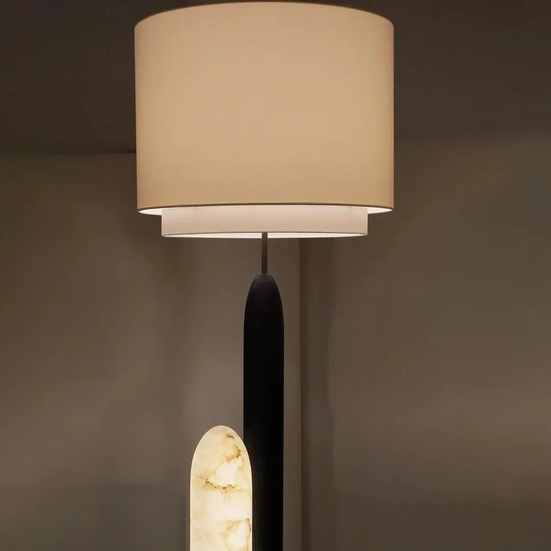 Carole Alabaster & Bronze Floor Lamp - Image 2