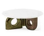 Eve White Faux Marble Top and coloured PVD Table