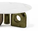 Eve White Faux Marble Top and coloured PVD Table - Image 3